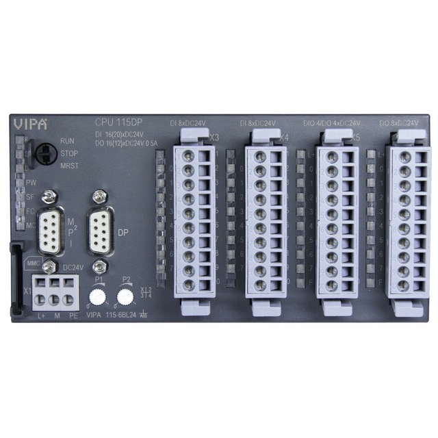 德國VIPA中央處理器115-6BL24-CPU115、32KB，16DI，12DO，4DIO，50KHZ PWM，PROFIBUS-DP